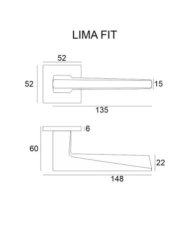 Maniglia per porta moderna LIMA FIT con didascalie