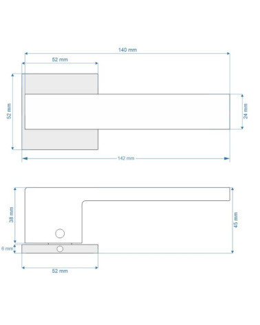 Maniglia per Porta Bicolore Nera/cromo di Lusso - Modello TOTAL