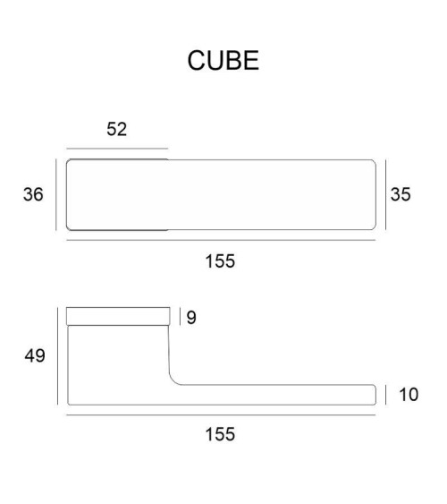 Maniglia per porta moderna Cube design