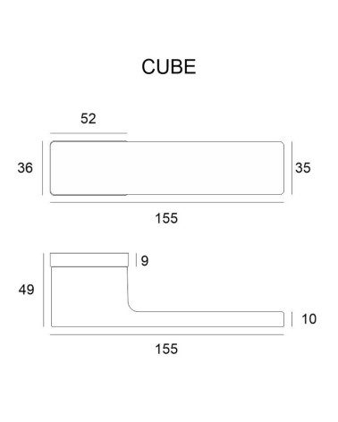Maniglia per porta moderna Cube con legenda