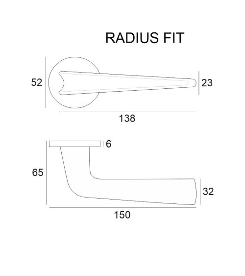 Maniglie per porta cromo lucido RADIUS maniglia design