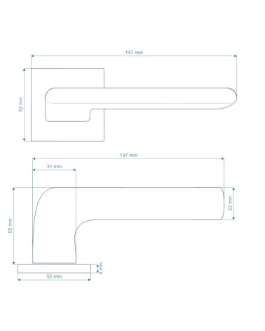 Maniglia per Porta in Cromo Satinato Sobria e Luminosa - Modello DIVO