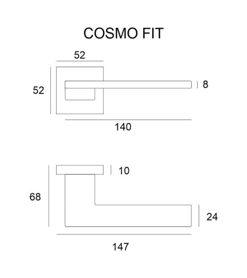 Maniglia per porta cromo lucido VS COSMO ferramenta design