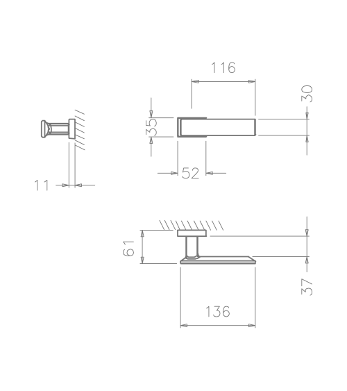 Maniglia per porta contemporanea TUPAI 2730 ferramenta design