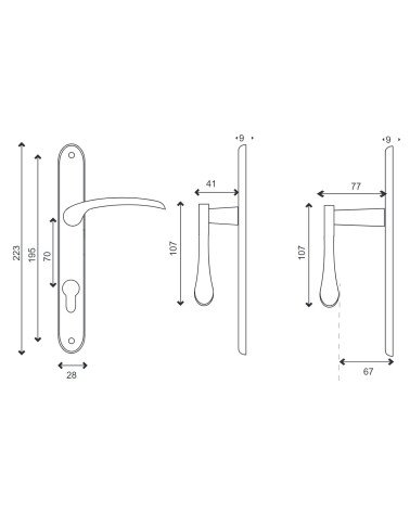 Maniglia per porta Roma ottone lucidato verniciato