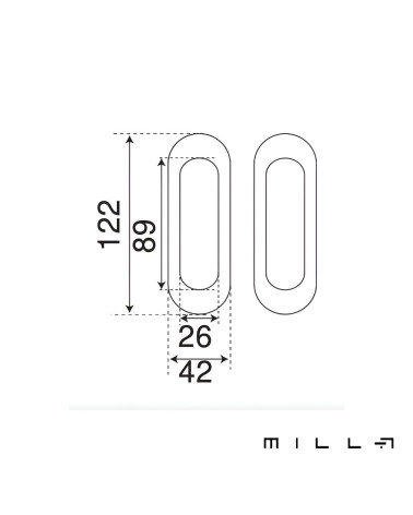 Kit maniglia a conchiglia con condanna acciaio inossidabile ferramenta design con dimensioni