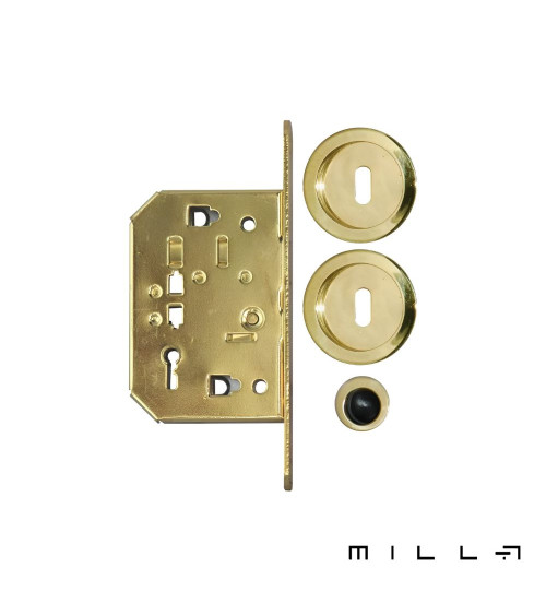 Kit per porta scorrevole con chiave I oro opaco maniglia design