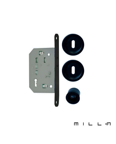Kit per porta scorrevole con chiave I nera maniglia design