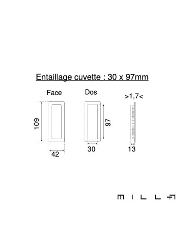 Kit maniglia a conchiglia con beccuccio acciaio inossidabile con dimensioni