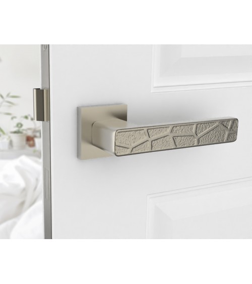 Maniglia per porta nichel satinato Volare design