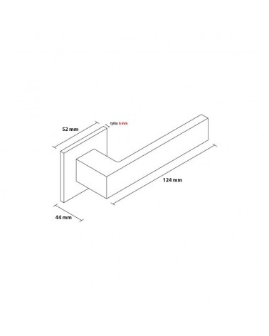 Maniglia per porta su placca quadrata Focus con dimensioni