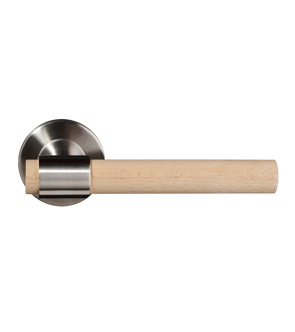 Maniglia per porta in legno di faggio naturale verniciato e inox - Iraty