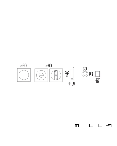 Kit per porte scorrevoli con cilindro nere maniglia design con dimensioni