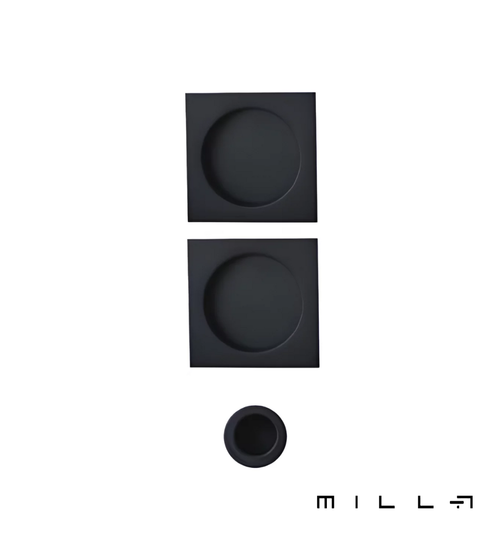 Kit per porte scorrevoli con cilindro nere maniglia design