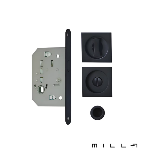 Kit per porte scorrevoli con condanna nere ferramenta design