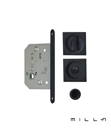 Kit per porte scorrevoli con condanna nere ferramenta design