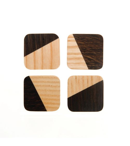 Pomolo per mobile in legno bicolore quadrato Just 2