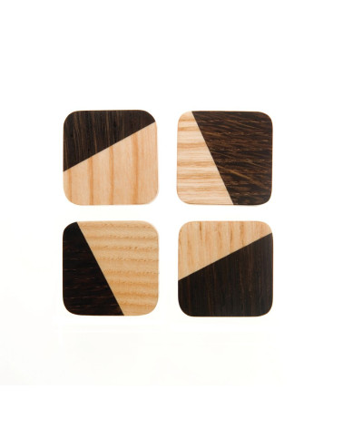 Pomolo per mobile in legno bicolore quadrato Just 2