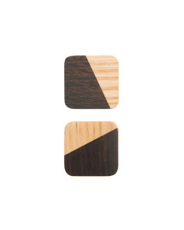 Pomolo per mobile in legno bicolore quadrato Just 2