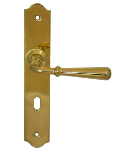 Maniglie per porte in ottone finitura lucida con rialzo - Beynac