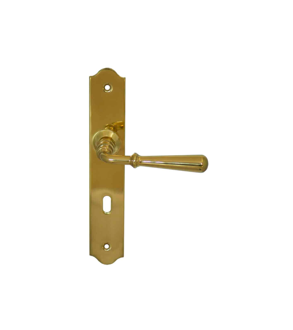 Maniglie per porte in ottone finitura lucida con rialzo - Beynac