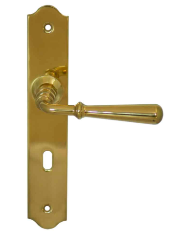 Maniglie per porte in ottone finitura lucida con rialzo - Beynac