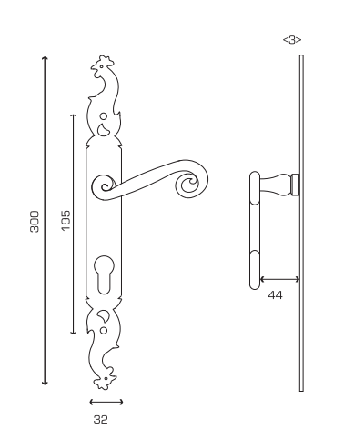 Maniglie per porte in ferro nero - Coq