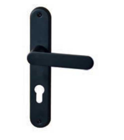 Maniglia per porta su placca 195 DAPHNE NERO