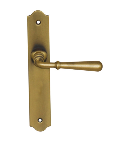 Maniglie per porte in ottone finitura ottone antico con rialzo - Beynac
