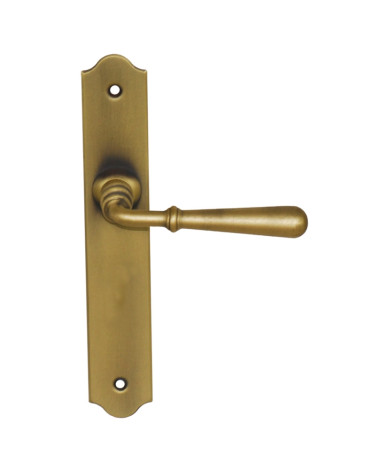 Maniglie per porte in ottone finitura ottone antico con rialzo - Beynac