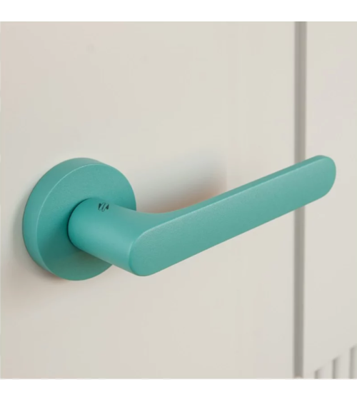 Maniglia per porta di colore turchese - Moon One Ronde