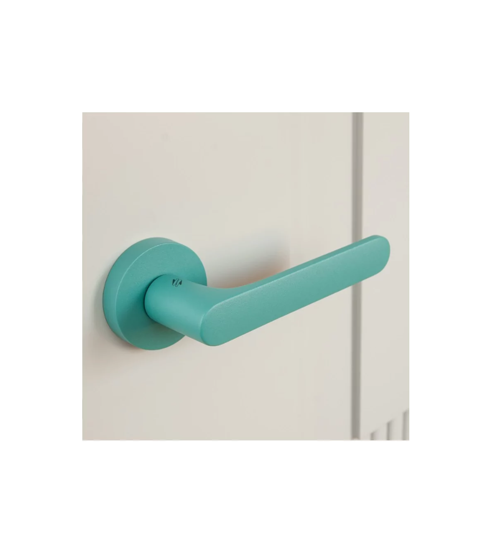 Maniglia per porta di colore turchese - Moon One Ronde