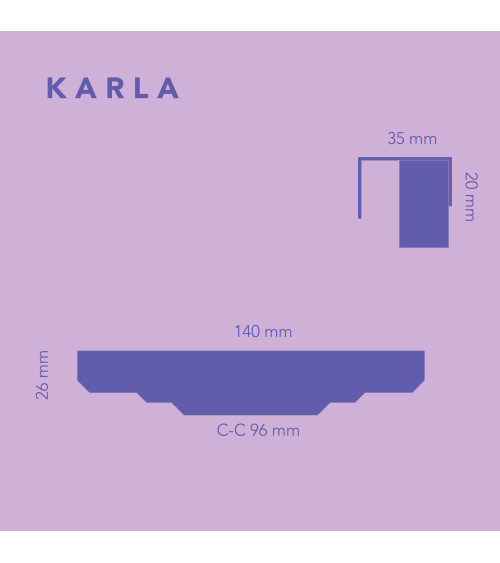 Maniglia per mobile in ottone KARLA LACK maniglia design