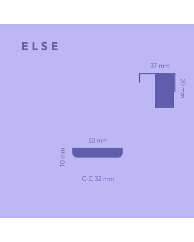 Maniglia per mobile in ottone ELSE EDGE con dimensioni