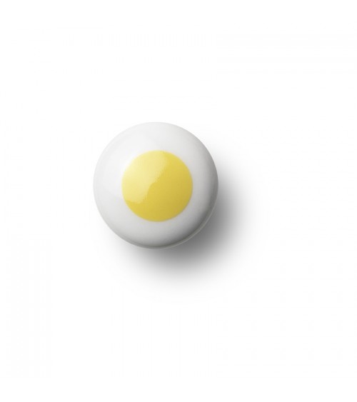 Pomello per mobile Anne Black Dot colore giallo - dimensione 30x30mm