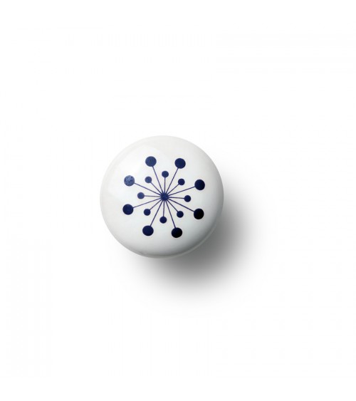 Pomello per mobile Anne Black modello Flower colore blu scuro, dimensione 30x30mm