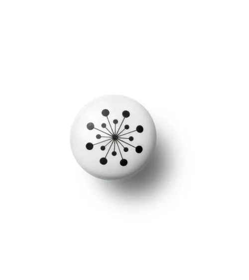 Pomello per mobile Anne Black modello Flower colore nero, dimensione 30x30mm