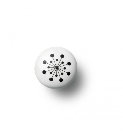Pomello per mobile Anne Black modello Flower colore nero, dimensione 30x30mm