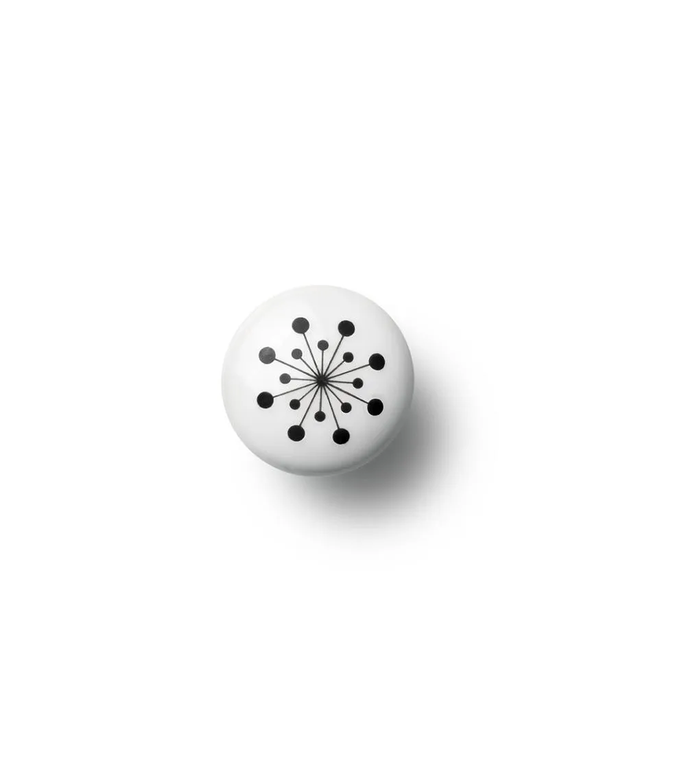 Pomello per mobile Anne Black modello Flower colore nero, dimensione 30x30mm
