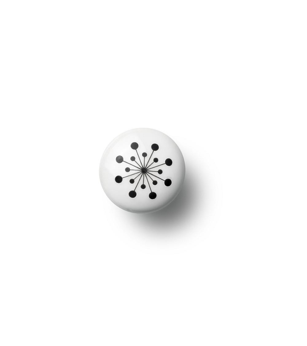 Pomello per mobile Anne Black modello Flower colore nero, dimensione 30x30mm