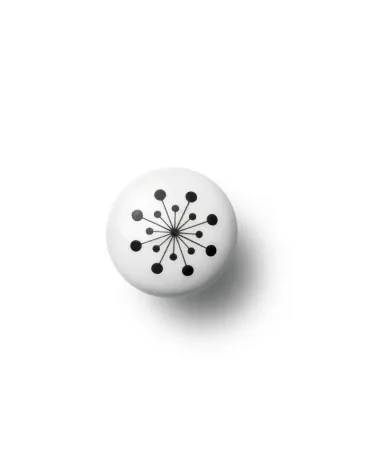Pomello per mobile Anne Black modello Flower colore nero, dimensione 30x30mm