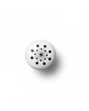 Pomello per mobile Anne Black modello Flower colore nero, dimensione 30x30mm