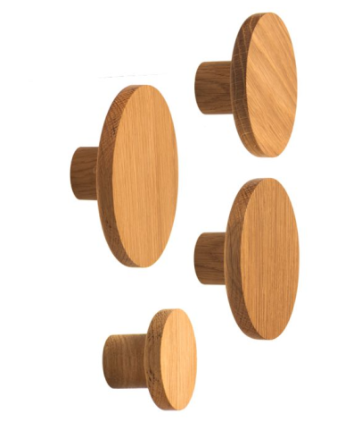 Appendiabiti da parete in rovere BASIC 3