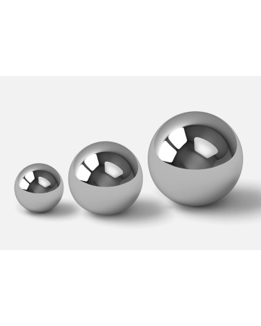 Pomello per mobile in cromo lucido ODETE M maniglia design trio di pomelli su una superficie piana
