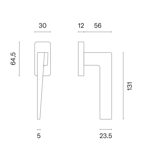 Maniglia per finestra antracite EDA design