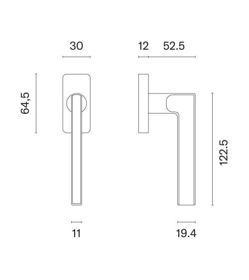 Maniglia per finestra cromo satinato SIRA maniglia design