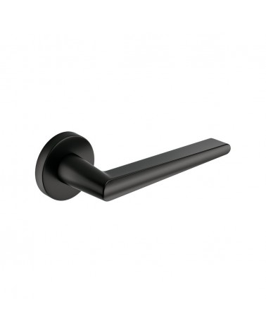 Maniglia per porta nera Arrow ferramenta design vista dall'alto inclinata