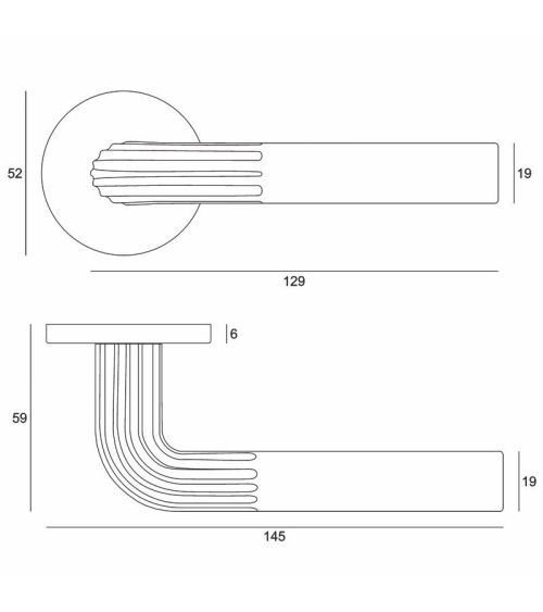 Maniglia per porta oro lucido Frella maniglia design