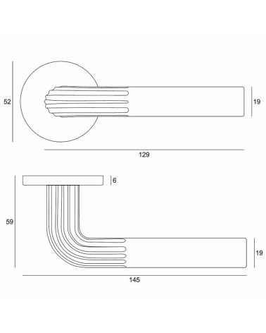 Maniglia per porta Frella con dimensioni