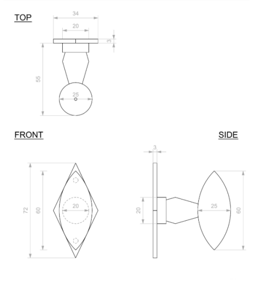 Maniglia per porta nera in ferro 254 - maniglia design